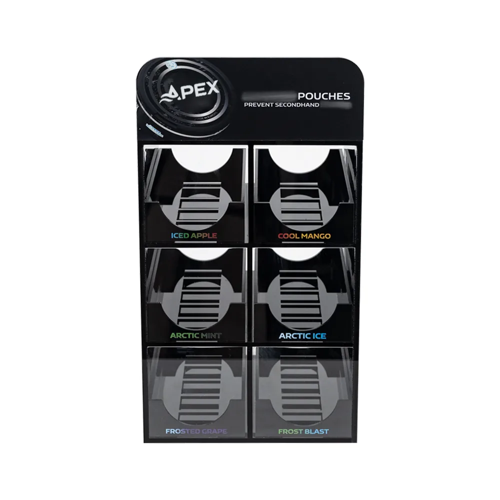 Customized Acrylic Nicotine Pouches Display Stand With Pushers