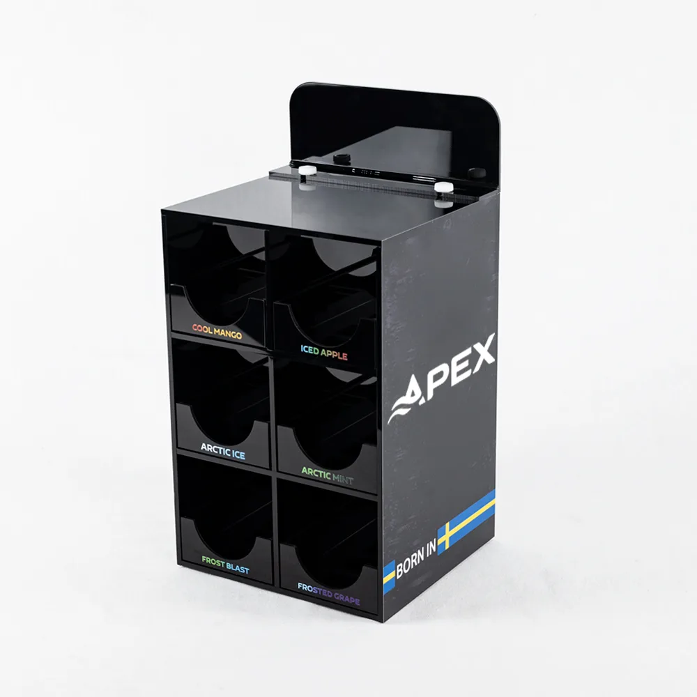 Customized Acrylic Nicotine Pouches Display Stand With Pushers