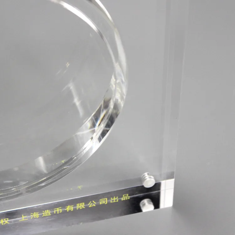 Customized Souvenirs Coin Display Holder Acrylic Magnet Coin Stands