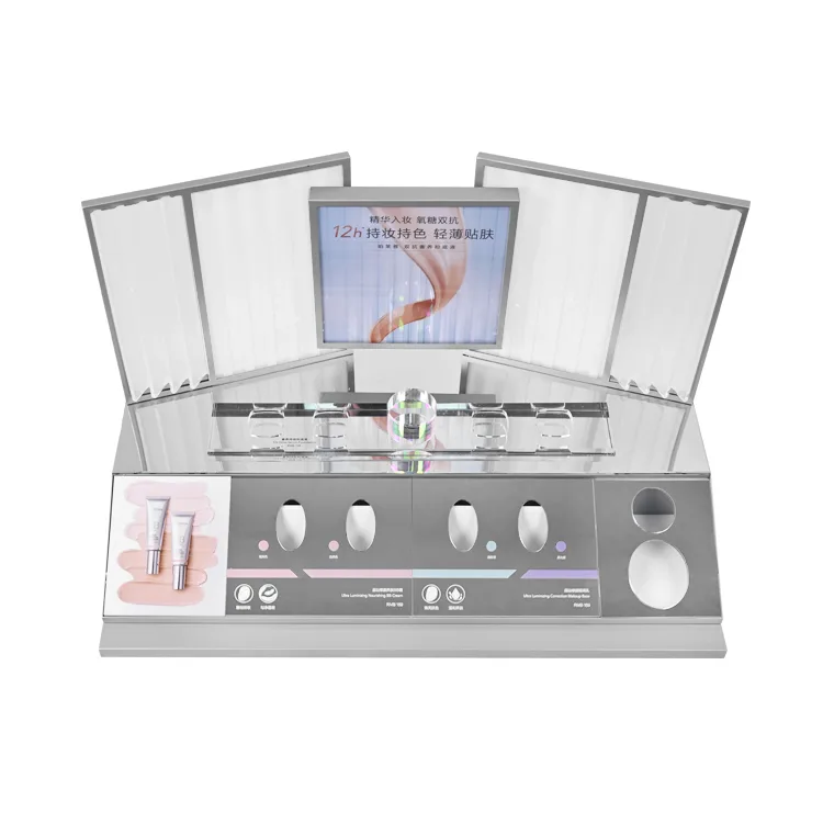 Metal Display Stand with Led for Cosmetics