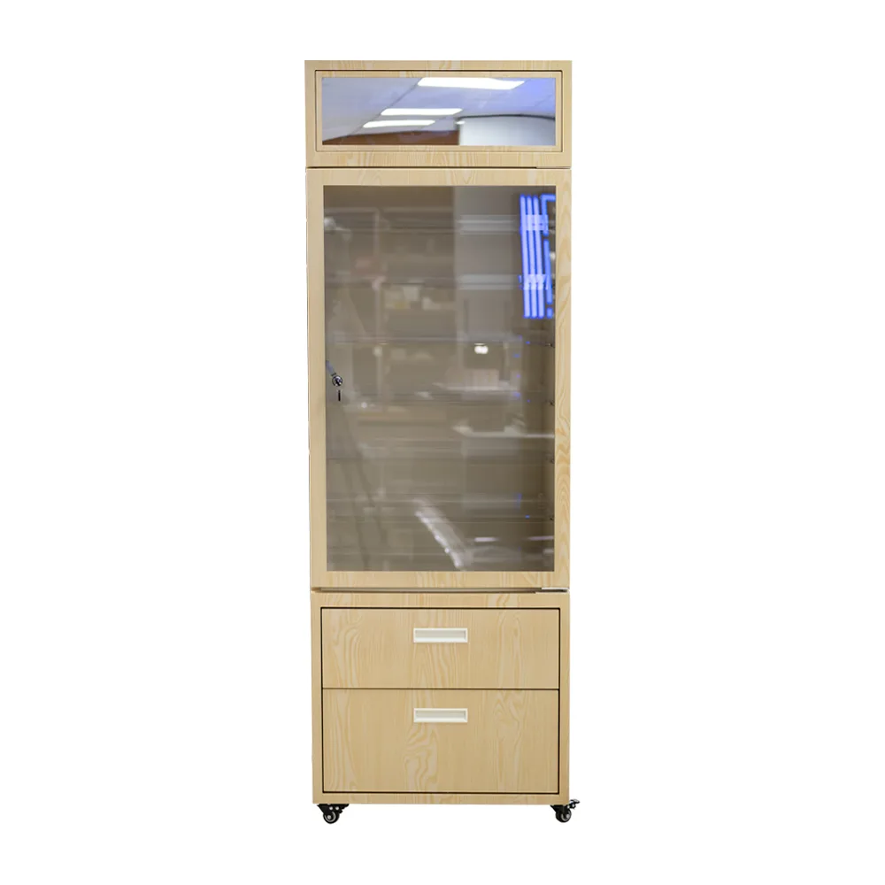 Premium Wood-Look Metal Vape Display Rack with Heat Transfer Printing Finish