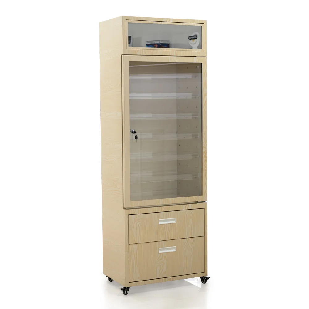 Premium Wood-Look Metal Vape Display Rack with Heat Transfer Printing Finish