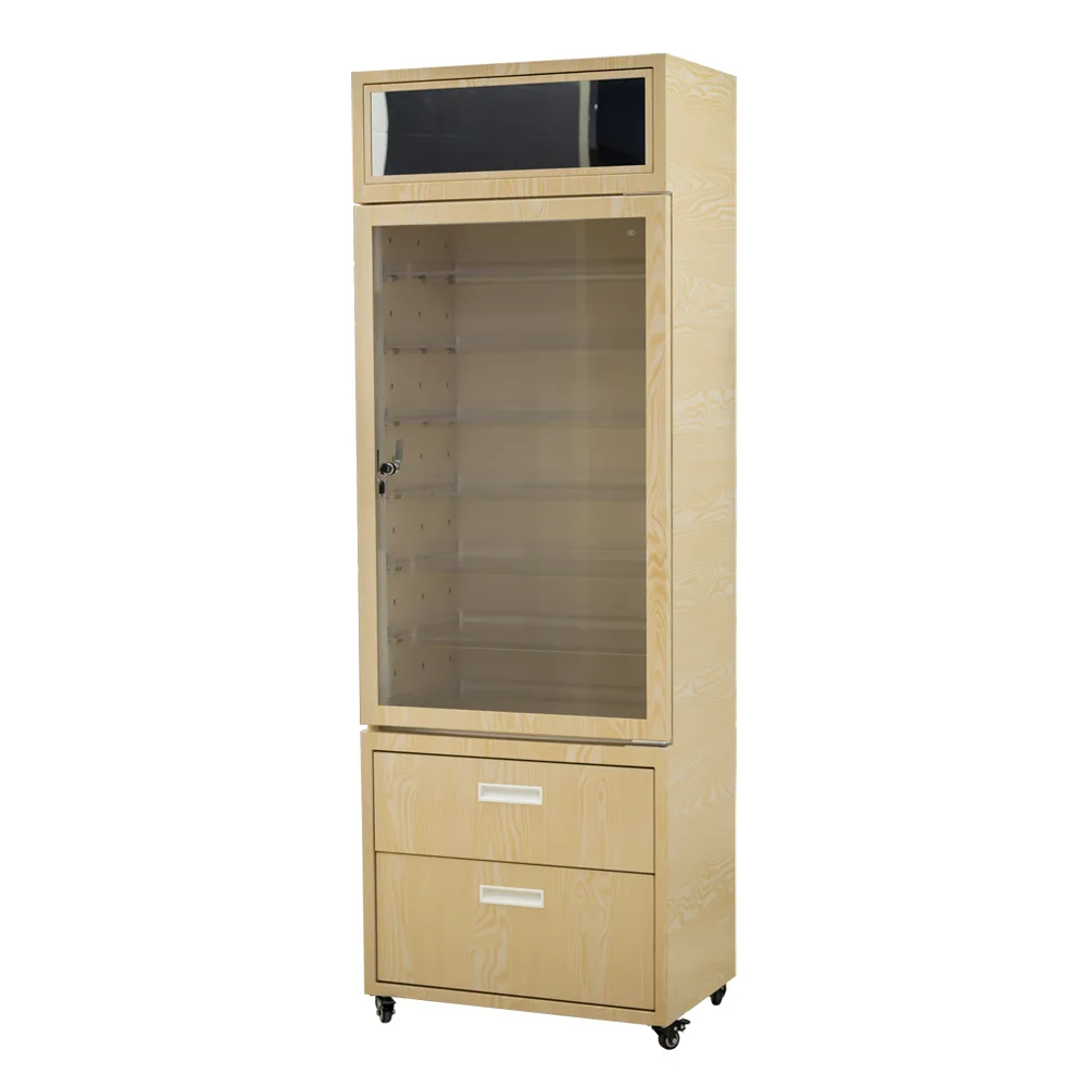 Premium Wood-Look Metal Vape Display Rack with Heat Transfer Printing Finish