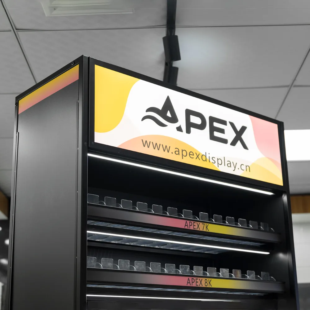 APEX Metal Cigarette Display Rack with Pushers & LCD Screen