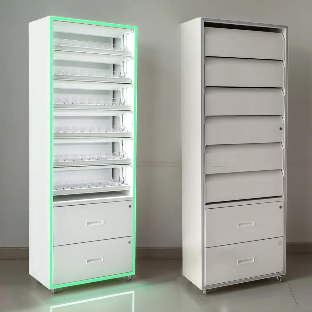 APEX Modern Tobacco Display Cabinet with Smooth-Glide Sliding Doors & Lock