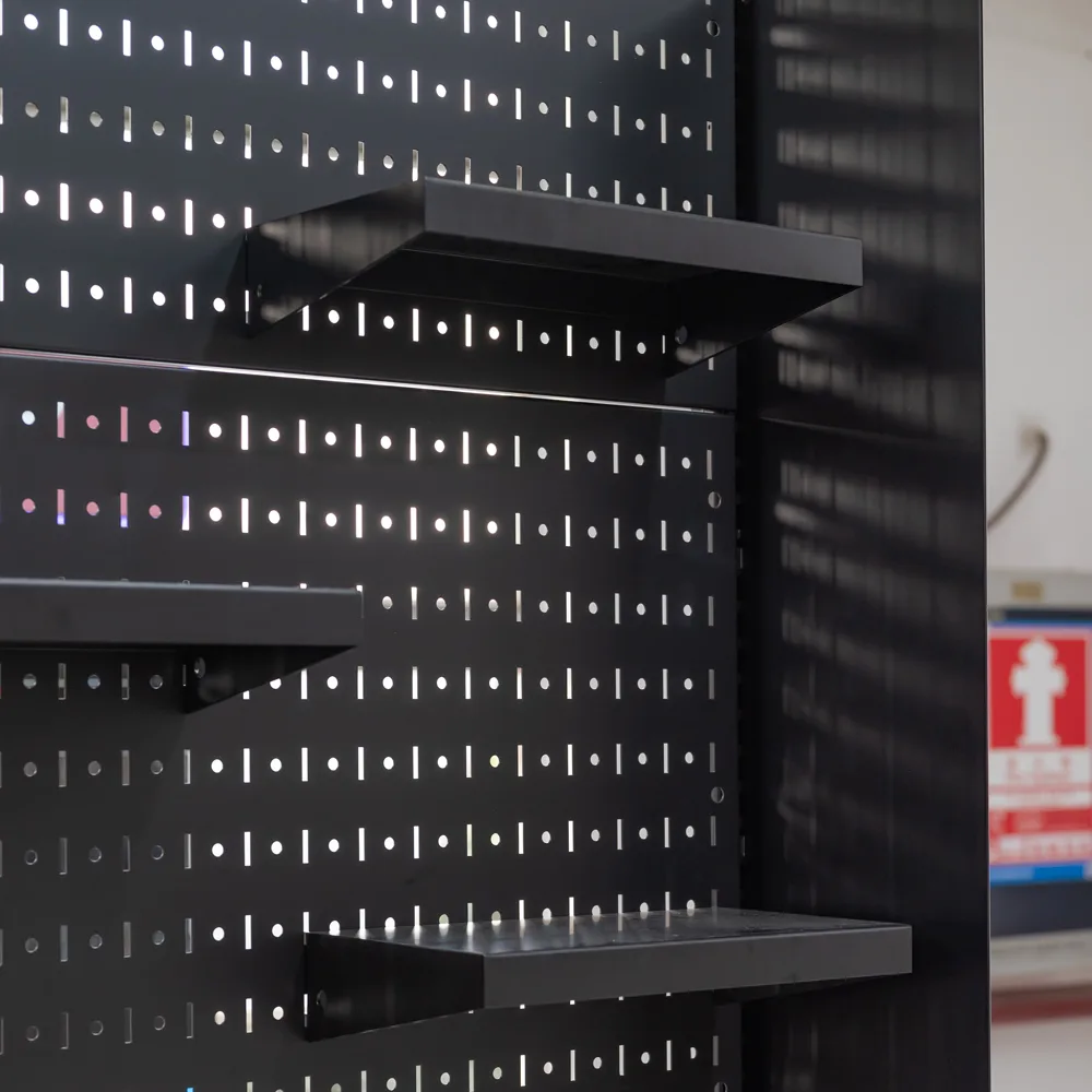 APEX Customized Metal Pegboard Display Rack with Drawers for Smoke Shop Advertising
