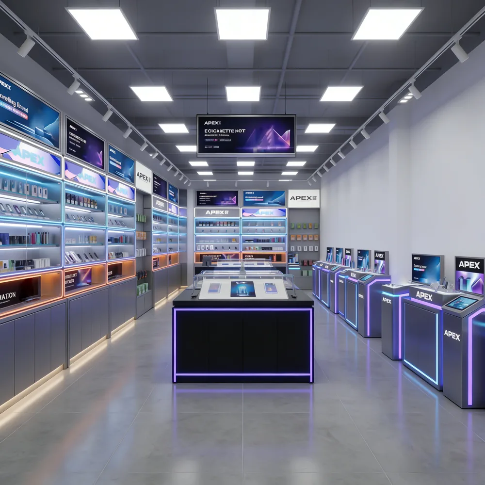Solusi Siap Pakai untuk Toko Vape – Desain Kustom Lengkap untuk Display Toko Rokok & Perlengkapan Ritel