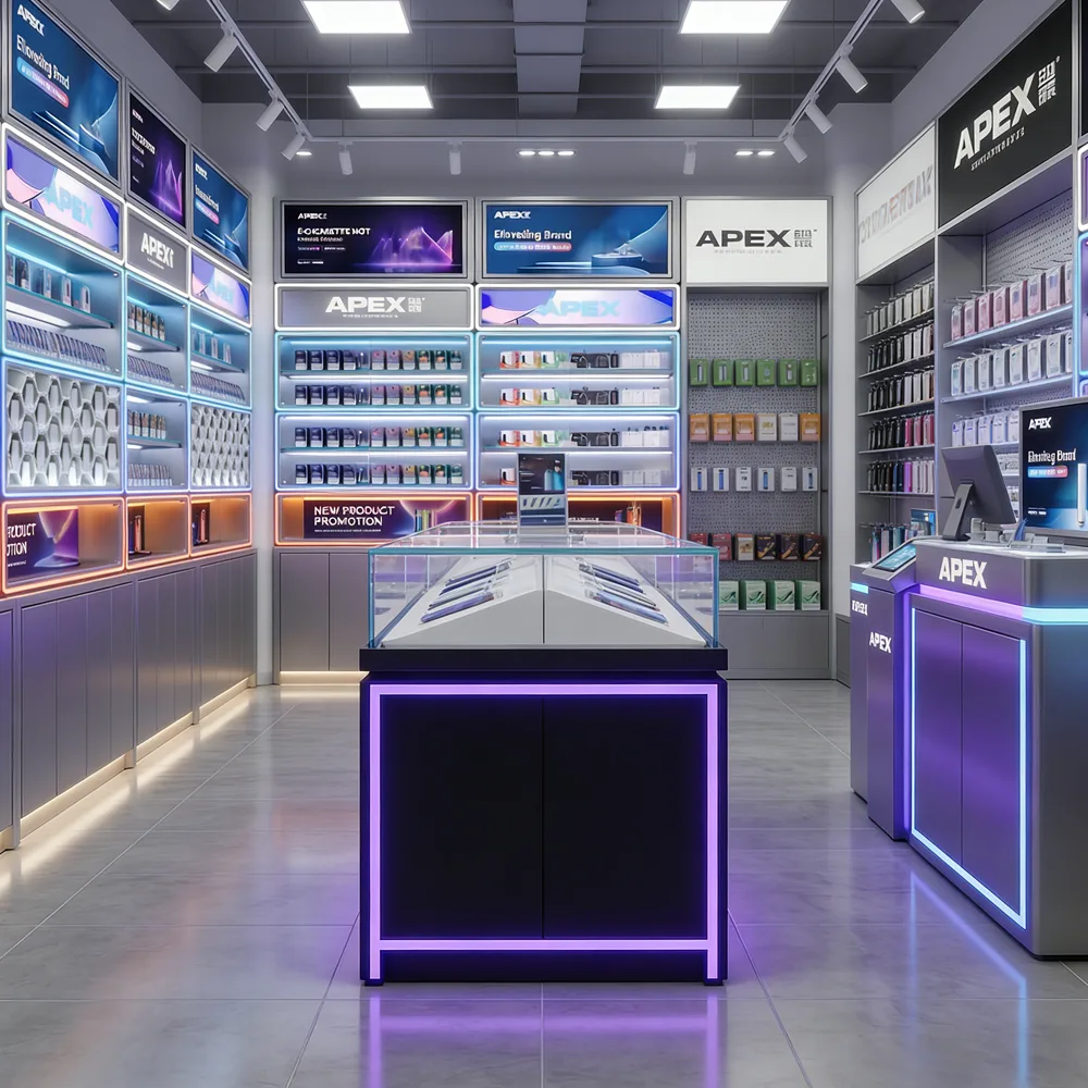 Solusi Siap Pakai untuk Toko Vape – Desain Kustom Lengkap untuk Display Toko Rokok & Perlengkapan Ritel