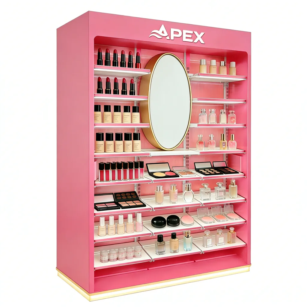 Système d'affichage personnalisé pour la vente au détail de produits cosmétiques et de soins de la peau