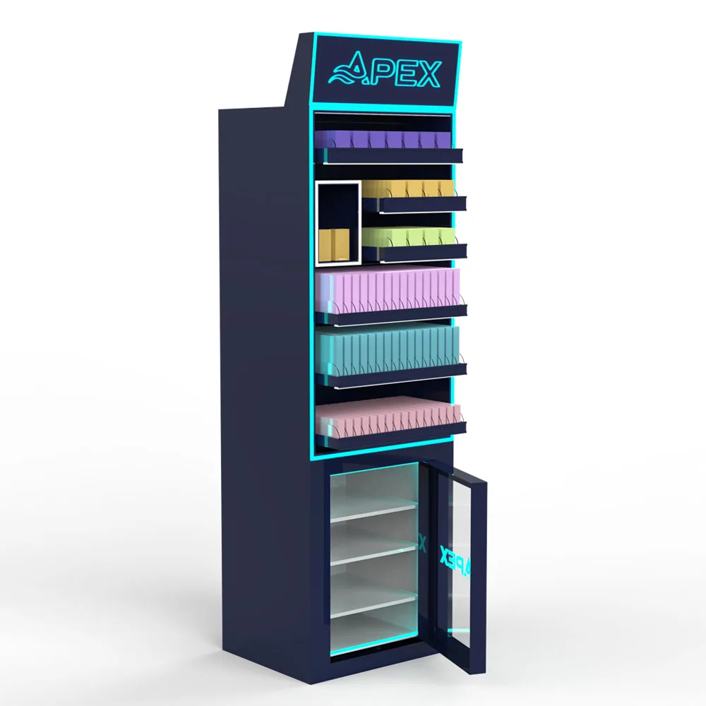 Modular Cigarette Display Cabinet with LED Lighting & Refrigeration