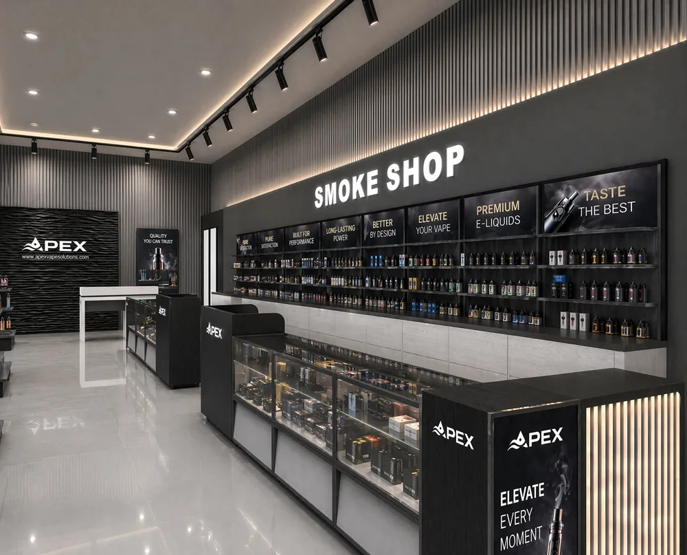 OEM Custom Tobacco Display Solution Full Set Vape Shop Furniture & Display Cabinets