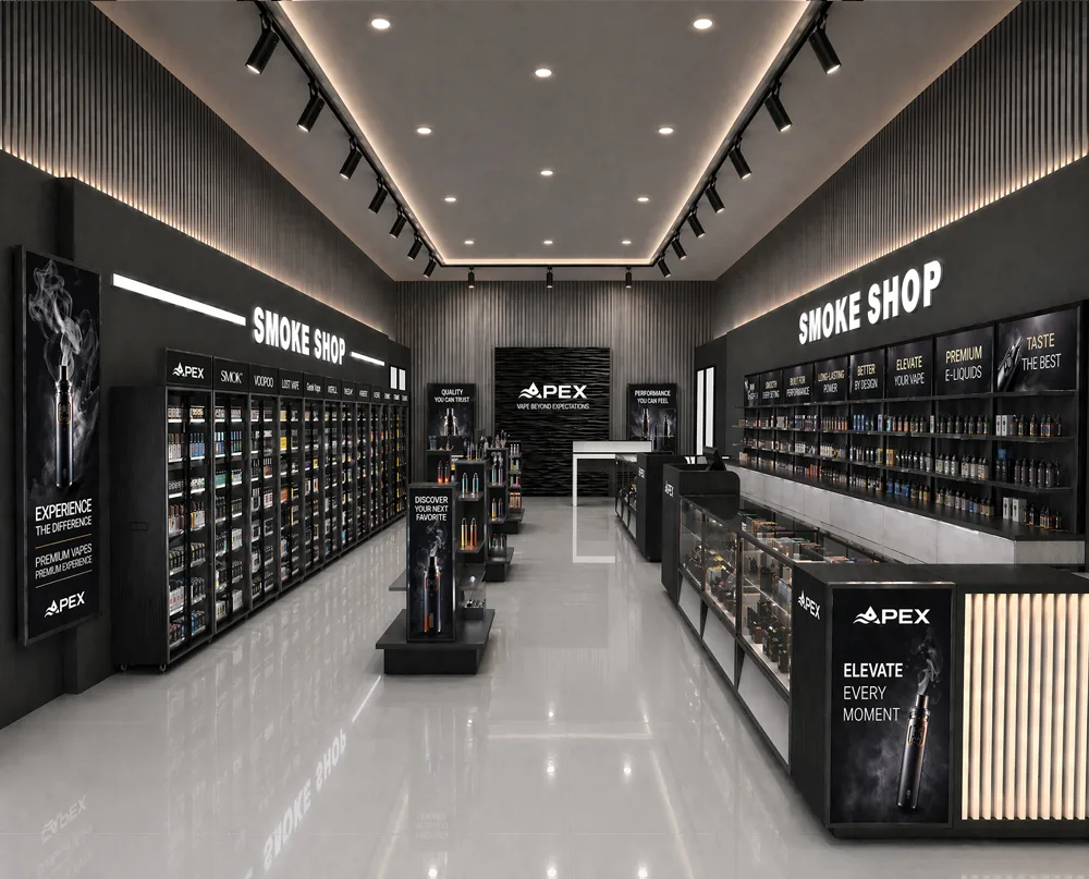 OEM Custom Tobacco Display Solution Full Set Vape Shop Furniture & Display Cabinets