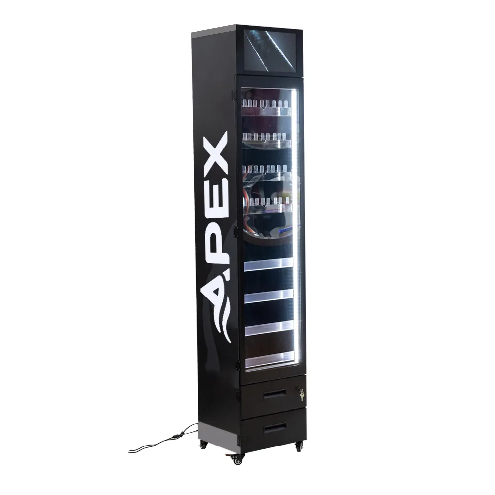 Custom Commercial Vape Display Cabinet with LED Lighting and Digital Signage