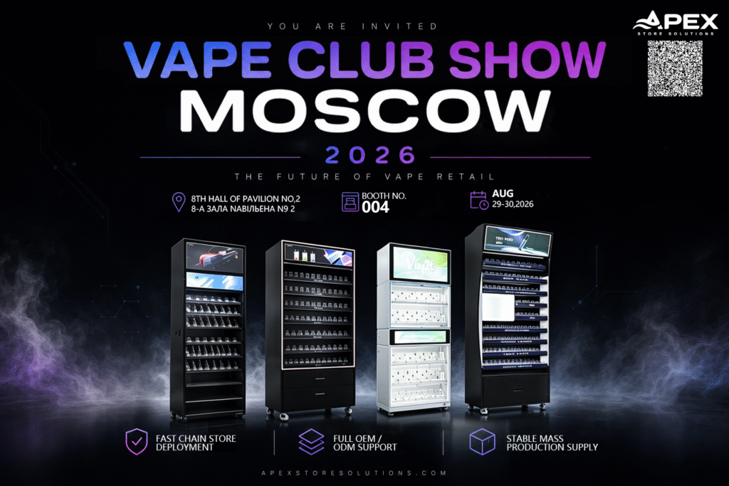 Migliora la tua esperienza di vendita al dettaglio: unisciti ad ApexStoreSolutions al VAPE CLUB SHOW MOSCOW 2026