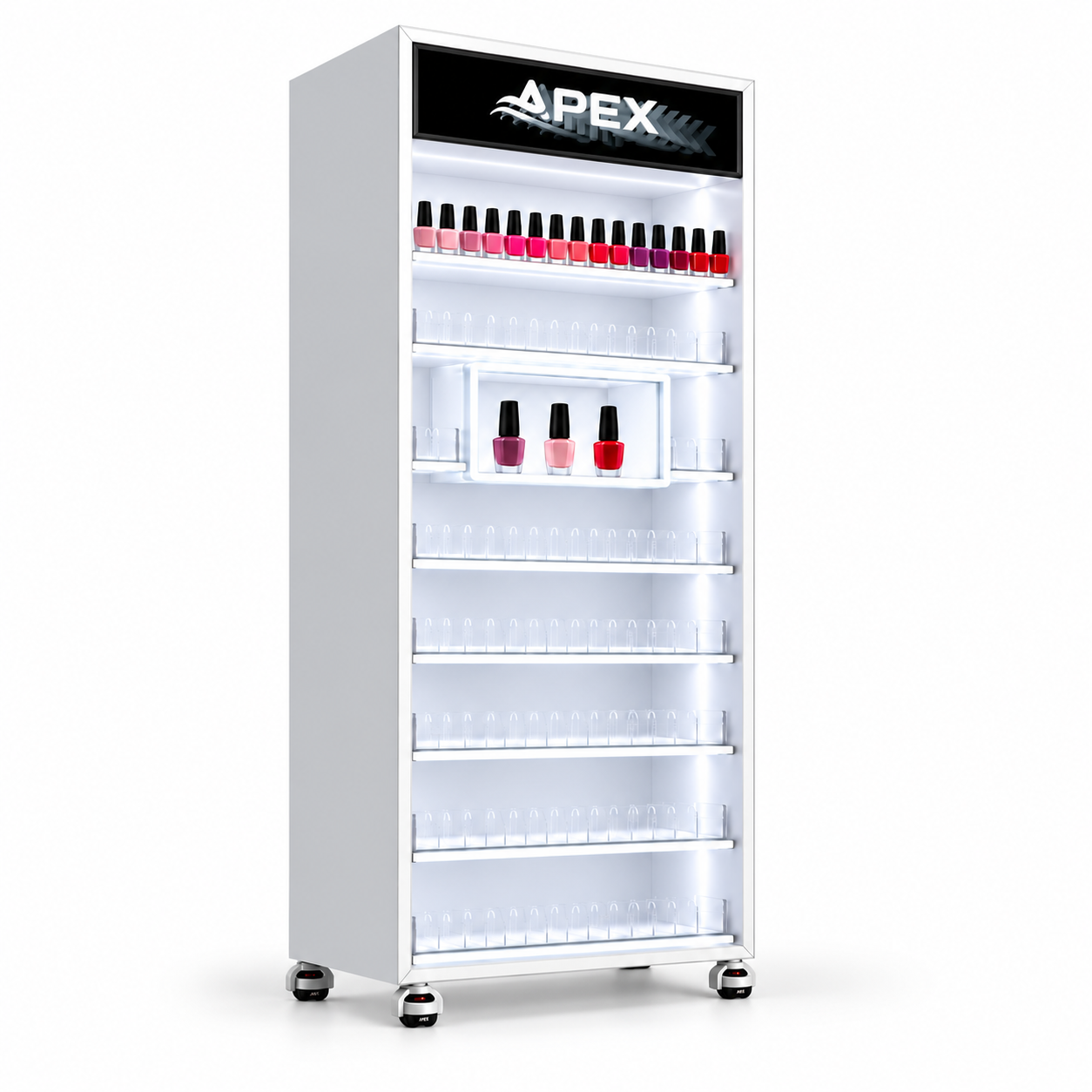 Custom Nail Polish Display Rack | LED Cosmetic Retail Display Stand