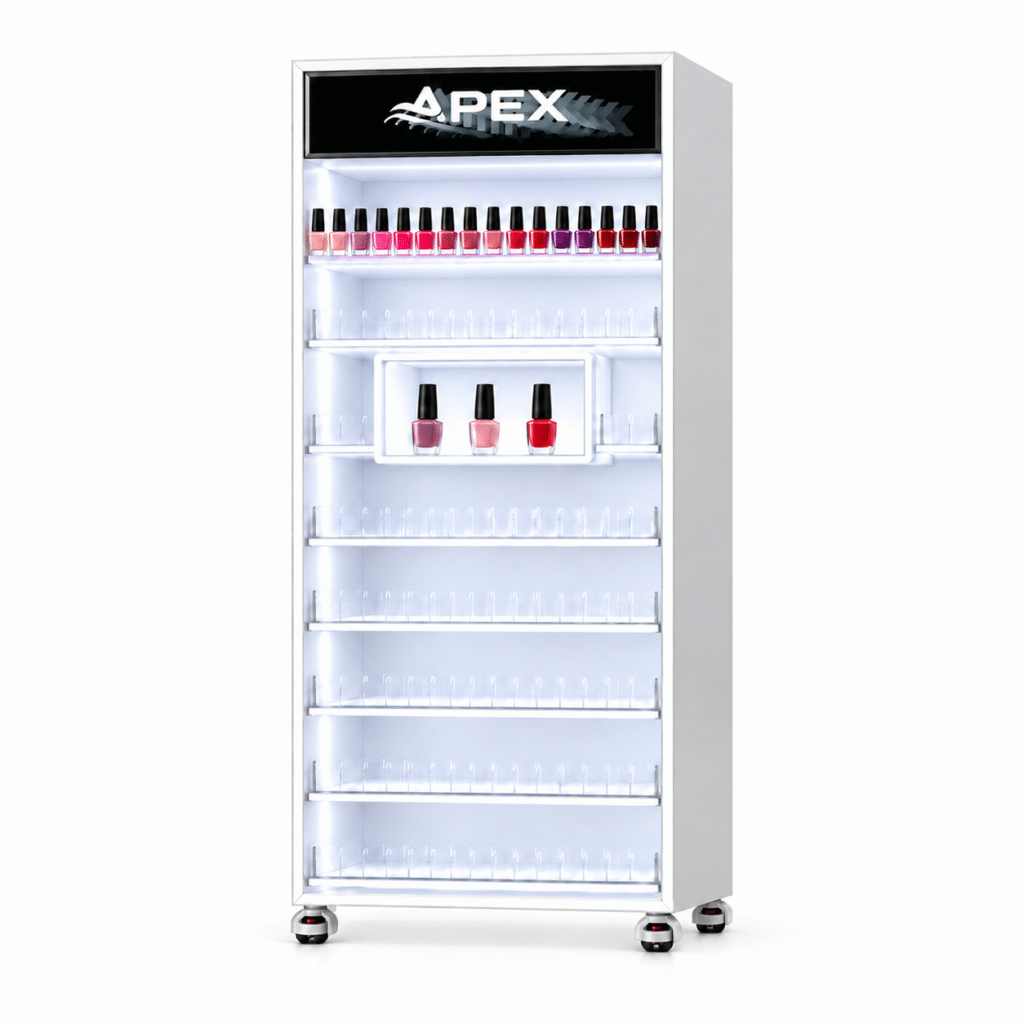 Custom Nail Polish Display Rack | LED Cosmetic Retail Display Stand