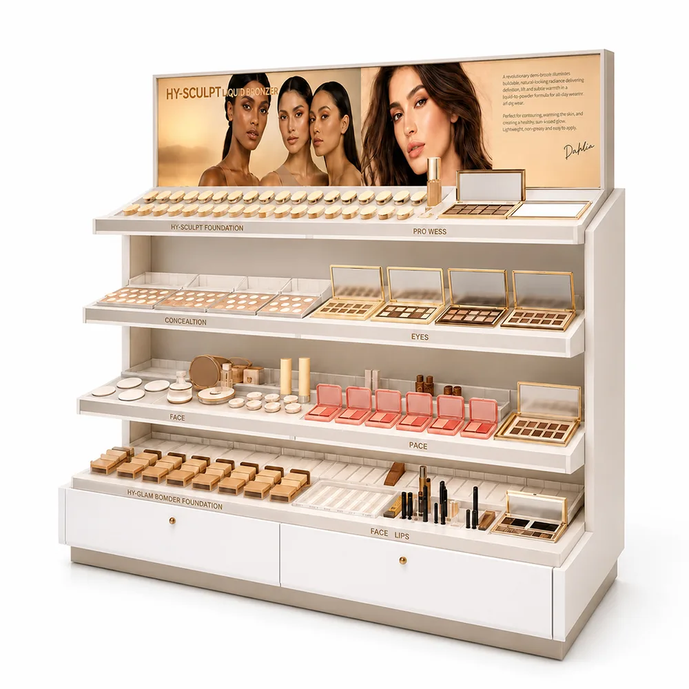 Custom Makeup Display Counter | Luxury Cosmetic Retail Display Cabinet