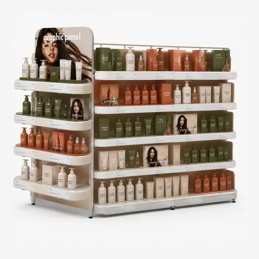 Custom Skincare Display Rack | Cosmetic Retail Display Shelving