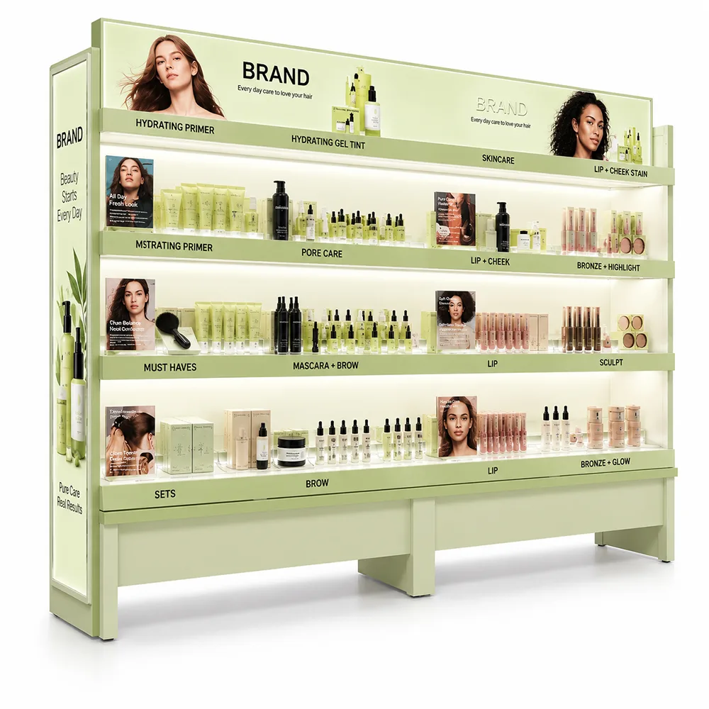 Custom Skincare Display Rack | Cosmetic Beauty Retail Display Shelf