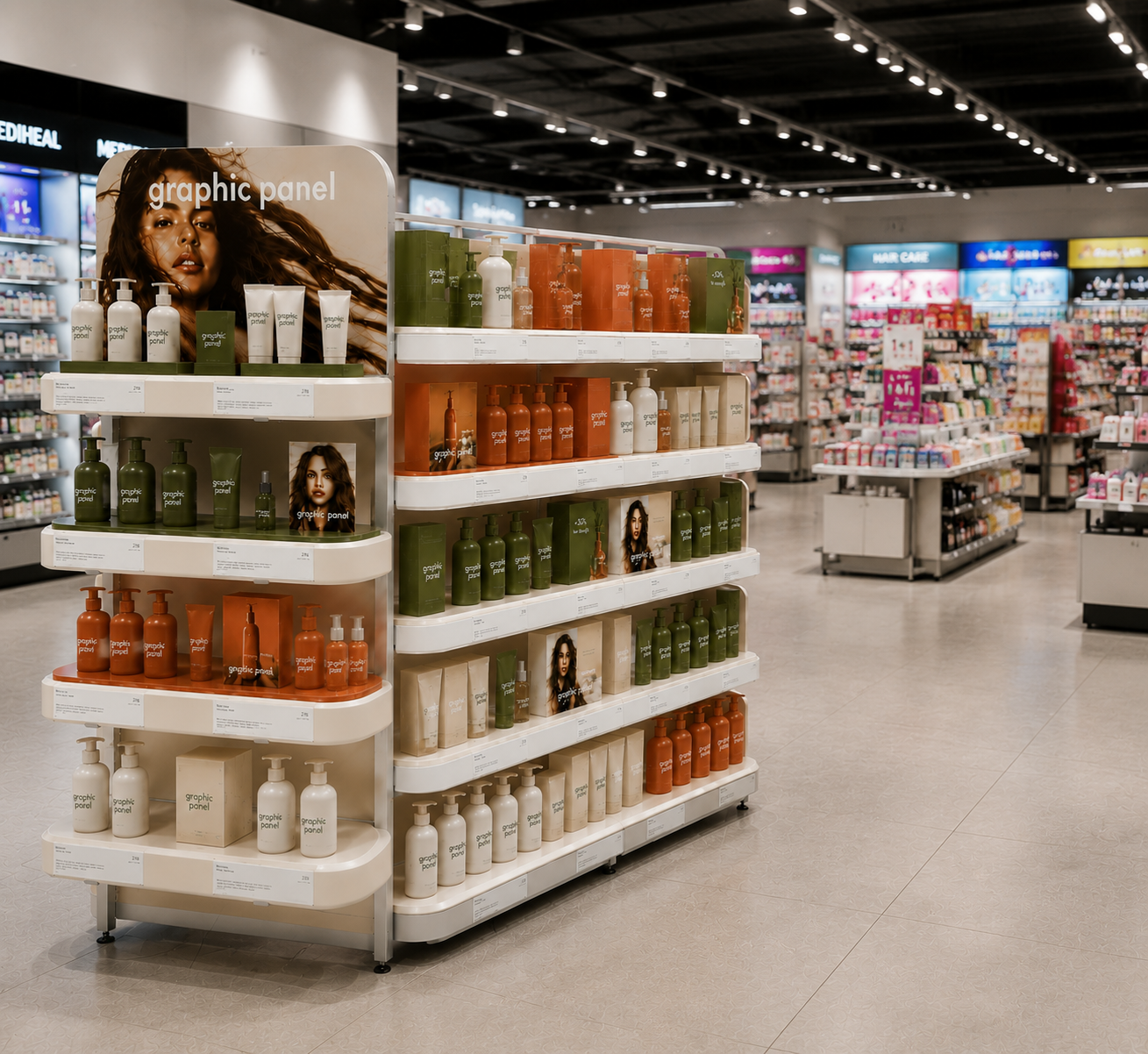 Custom Skincare Display Rack | Cosmetic Retail Display Shelving